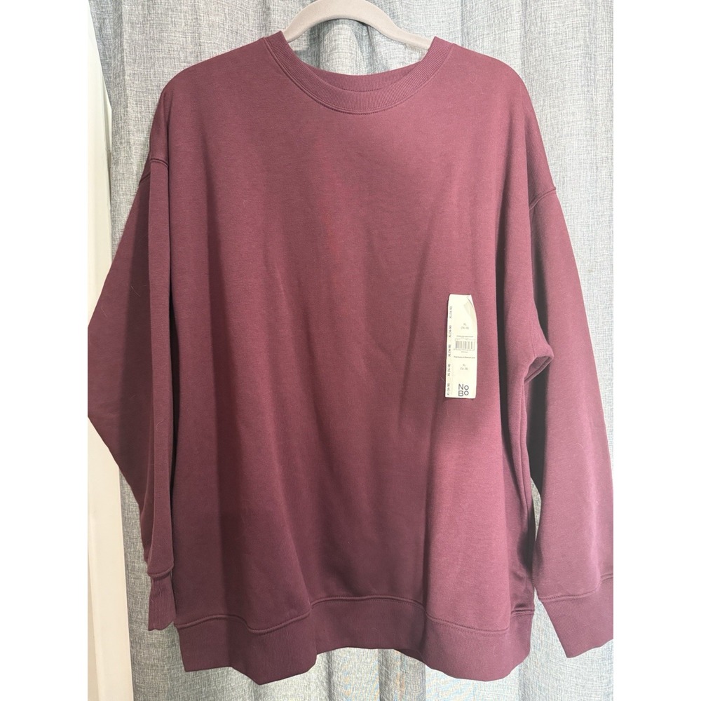 No Boundaries Women's Crew Neck Long Sleeve Pullover Sweatshirt X-Large (16-18)